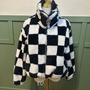 Women’s Checkered Black and White Jacket